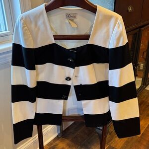Rimini Women's Black and White Striped Blazer
